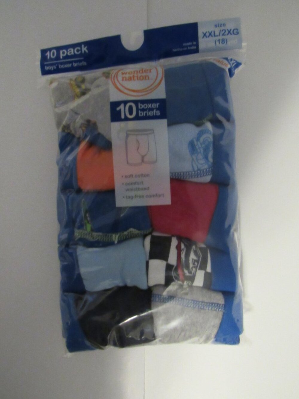 NEW 10-PACK BOYS BOXER BRIEFS SIZE XXL/2XG (18)